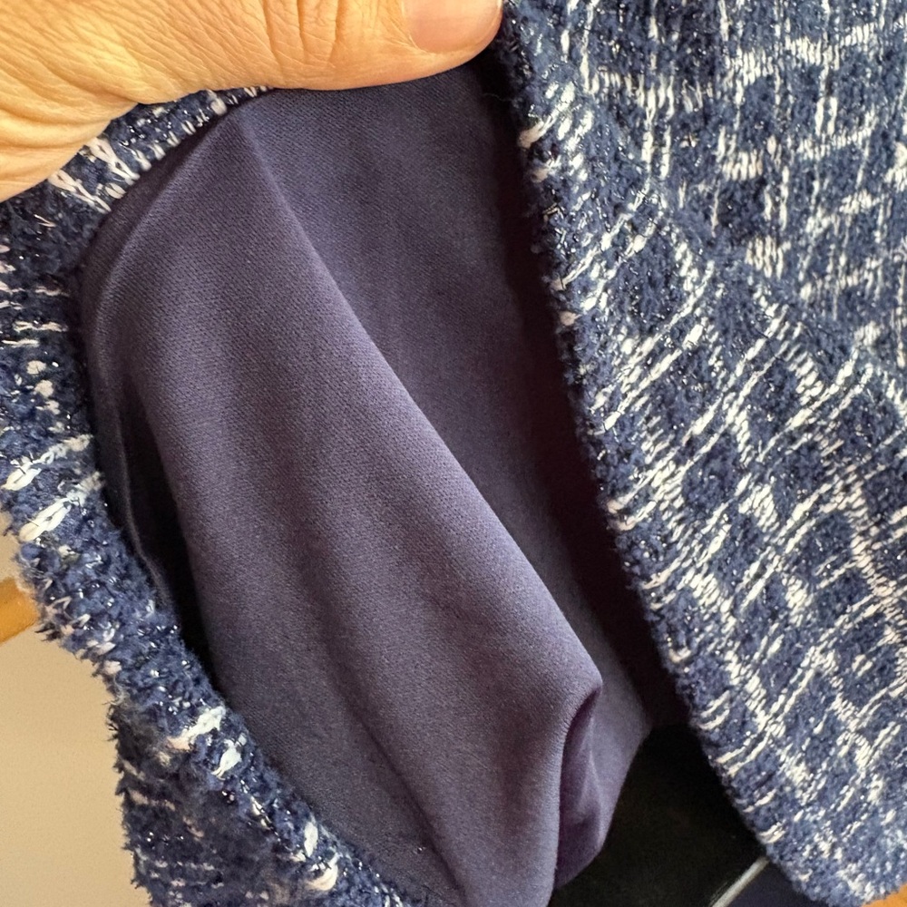 CeCe Navy & White Tweed Mini Skirt sz small - Picture 8 of 8